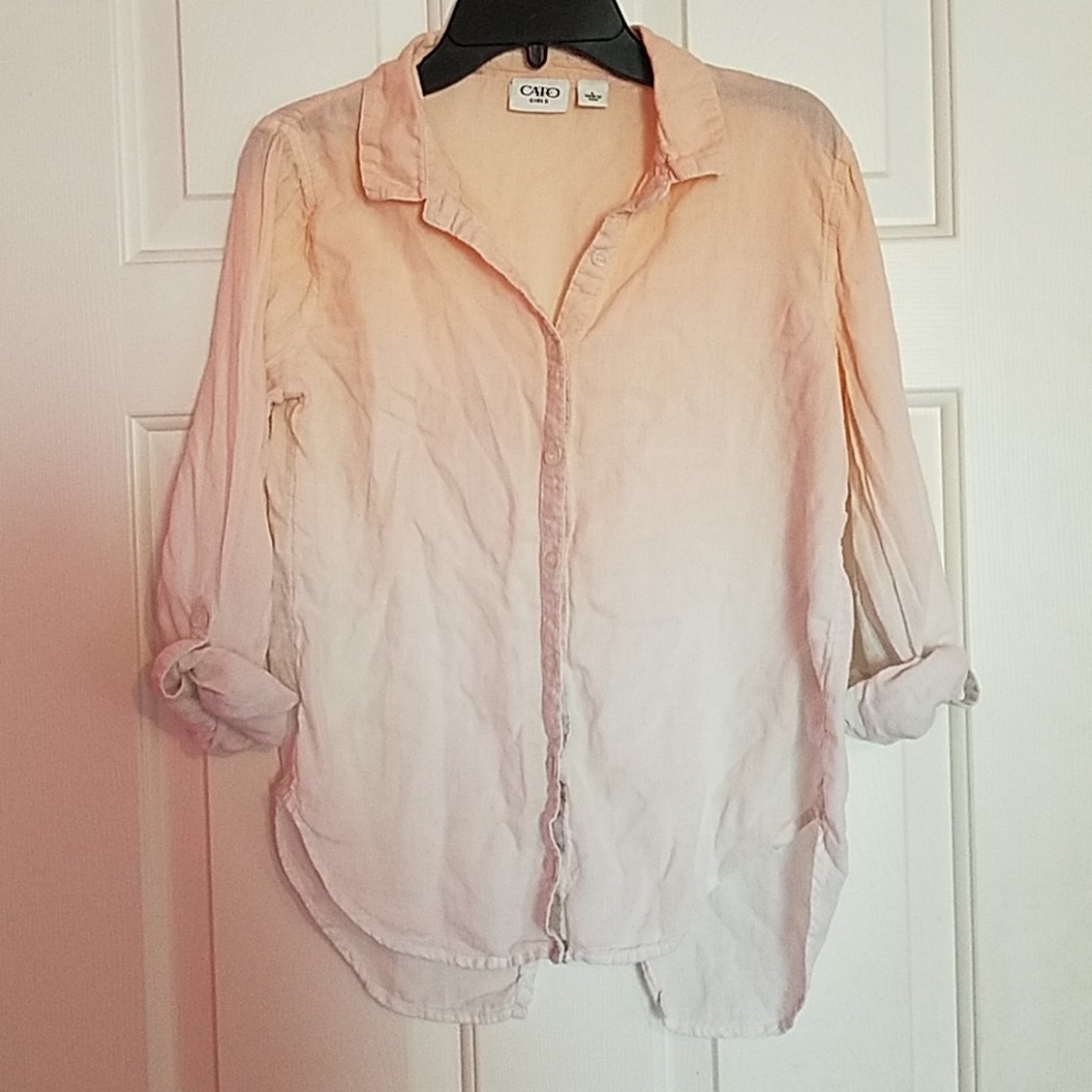 Ombre orange and white Cato girls shirt